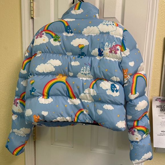 Dolls Kill x Care bears Rainbow Clouds Puffer Jacket-M - Picture 3 of 6